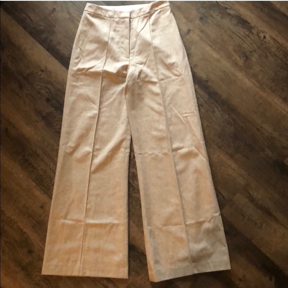 Greylin, Beige and Gold sparkly bell bottom trousers, Size XS,